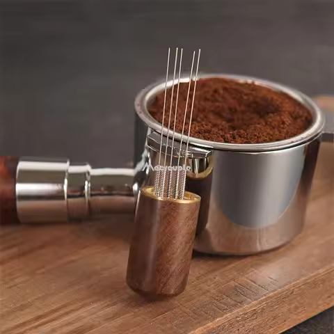 Stainless Steel Coffee Powder Tamper Espresso Powder Stirrer Distributor Leveler WDT Tools Cafe Stir
