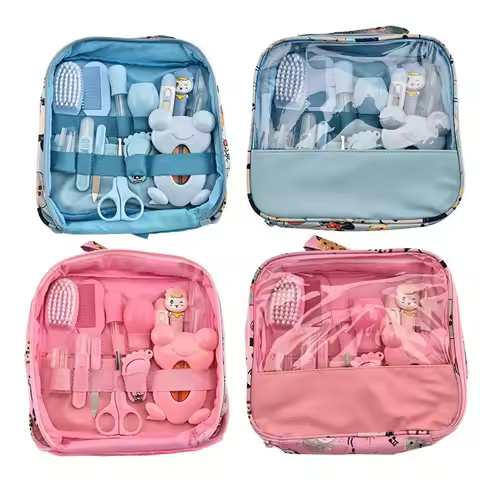 13pcs/set Baby Health Care Kit Newborn Kid Care Baby Hygiene Kit Grooming Set Thermometer Clipper Sc
