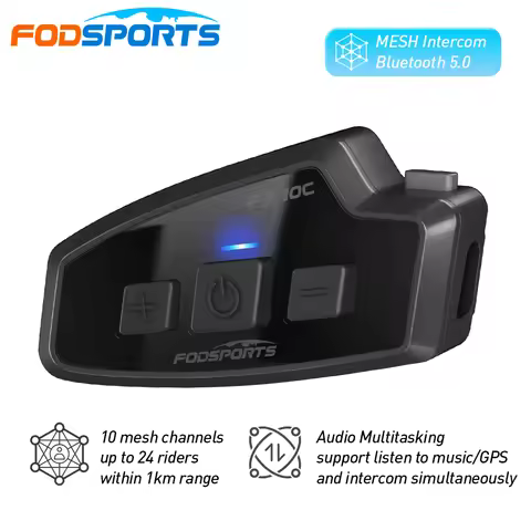 Fodsports FX 10C Motorcycle Mesh Intercom Helmet Heaset Bluetooth Intercoms Rider Wireless Speaker H