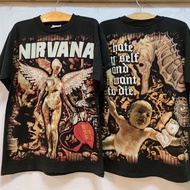 😺เสื้อยืดคุณภาพดี เสื้อยืดผ้าฝ้าย [ NIRVANA ] OVP โอเวอร์ปรินท์ Bootleg Kurt Cobain   ฟอกนุ่ม วินเทจ หายาก S-5XL