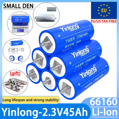 Yinlong 6pcs 2.3V 40AH 45Ah 66160 LTO lithium battery titanium 10C discharge DIY 12V 24V car audio s