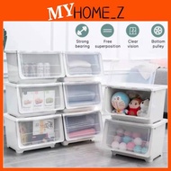 MYHZ_Plastic Storage Box Multipurpose Storage Container Box Wardrobe Box Organizer with Wheel 43 x 3