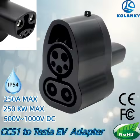 Kolanky Tesla Model 3/X/Y/S EV Charger DC fast Adapter CCS1 To Tesla 250KW Convertor Charging Statio