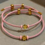 999 Gold Bead Cherry Blossom Bracelet Set [0.08~0.10gram]