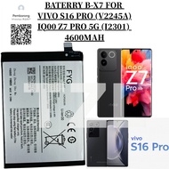 BATERRY B-X7 COMPATIBLE VIVO PHONE IQOO Z7 PRO 5G I2301 S16 Pro 5G V2245A BATERI 4600MAH