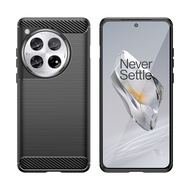 Brushed Texture Case For Oneplus 12 Soft TPU Phone Cover for oneplus12 pro Luxury Carbon Fiber Cases
