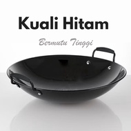 8 inci- 20inci Kuali Hitam Tebal 20cm-50cm Black Enamel Wok Kuali Besi Tak Melekat Duoble Handle Get