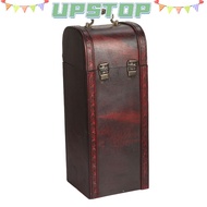 UPSTOPBO Wine Box, Wooden 13.78 x 5.31 x 4.72in Wine Gift Box, Natural Single Bottle Capacity Lid An