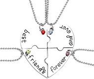 Best Friend Necklaces Gifts for 4 Bff Friendship Necklace Matching Heart Necklace for Best Friends B