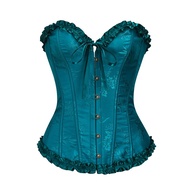 EU Size Women Plus Size Brocade Jacquard Overbust Corset XS-6XL