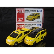 Genuine TOMY TOMICA TOMICA Model Alloy Red White Box No. 27 Nissan NV200 Taxi Double Car Set