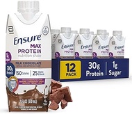 Ensure Max Protein Nutrition Shake with 30g of Protein, 1g of Sugar, High Protein Shake, Milk Chocolate, 11 fl oz, 12 Count