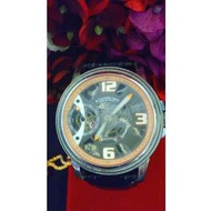 Stuhrling Original 斯圖靈 時尚鏤空手動上鍊機械錶-黑錶帶/45mm