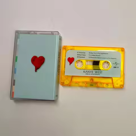 Rap Kanye West YE Music Tape 808s & Heartbreak Album Heartless Cassette Cosplay Walkman Car Recorder