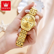 OLEVS Jam Tangan Wanita Original Waterproof Pawnable Elegant Casual Stainless Steel Import Quartz Mo