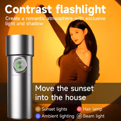 LED Rechargeable Photography Projection Light Sunlight Simulator 20 Shaping Gels with Colour Filters