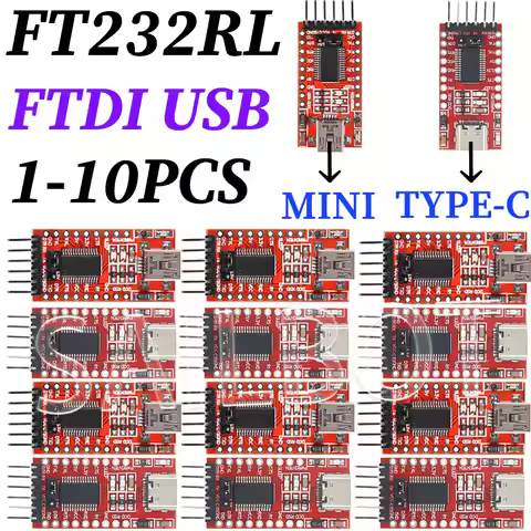 1-10PCS FT232RL FT232 FTDI USB 3.3V 5.5V to TTL Serial Adapter Module for Arduino FT232 Pro Mini Por