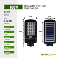 BOSCA LED Solar Street Light IP65 100W 200W BLS-22 with remote control Battery Indicator solar panel