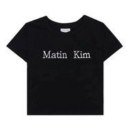 เสื้อยืดคอกลมแขนสั้นผ้าฝ้ายแท้ Pure Cotton ลายตัวอักษร ทรงสั้น สำหรับผู้หญิง แฟชั่นฤดูร้อน 2024 แบรน