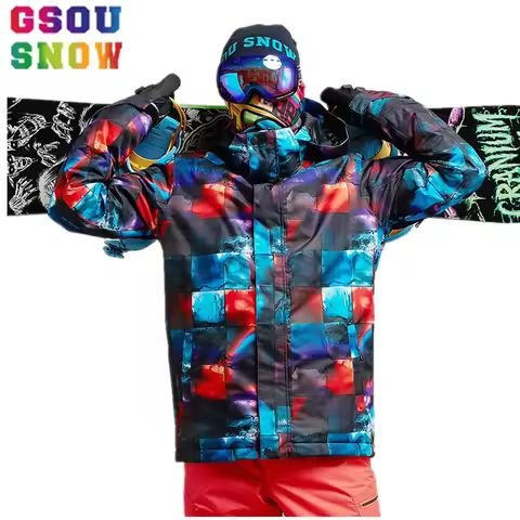 GSOU SNOW Winter Outdoor Men's Ski Jackets windproof Skiing Suits Waterproof Snowboard Jackets Breat
