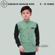 BAJU KOKO ANAK LAKI LAKI LENGAN PANJANG MOTIF YUDHISTIRA KOMBINASI BATIK TERBARU 2023
