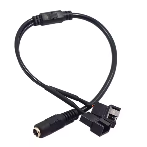 1PC DC5521 To 4Pin PC Fan Cable PWM 4 Pin 2 Way Computer PC Router Fan Power Adapter Cable 12V