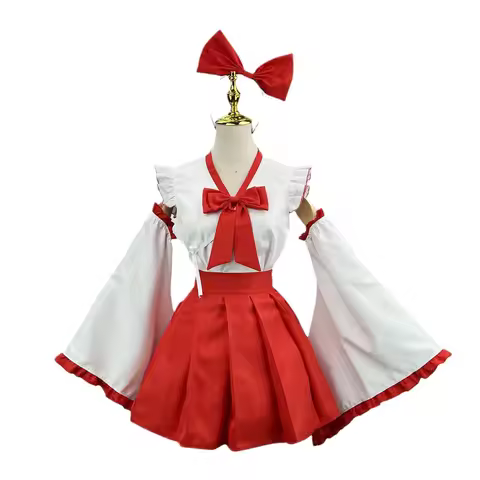 Plus Size S-4XL Japanese Anime Lolita Kikyo Kimono Cosplay Women's Costume Fox Witch Fancy Bow Tie M