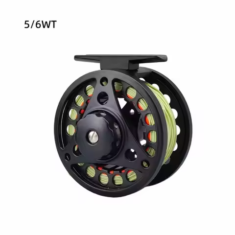 Large Arbor Fly Reel Combo WF Floating Fly Line Aluminum Large Arbor Reel 3/4 5/6 WT Backing Leader