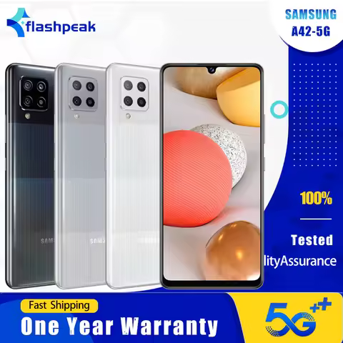 Original Samsung Galaxy A42 A426N 5G Mobile Phone 6.6'' 4GB+128GB NFC 48MP+8MP+20MP Snapdragon 750 O
