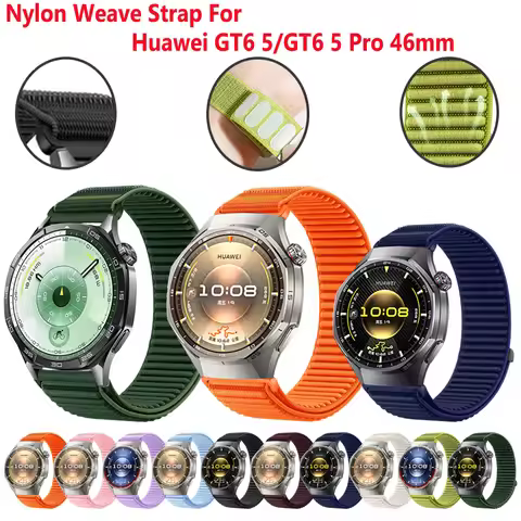22mm Nylon Braid Strap for Huawei GT6 Pro GT6 46mm Sport Wrist Band for Huawei GT6/5/4/3/2 GT6/5 Pro