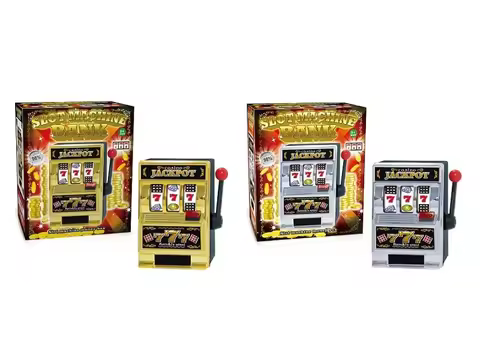 Las Vegas Style Tabletop Slot Machine, Mechanical Fruit Machine, Money Box, Coin Bank, Casino Jackpo