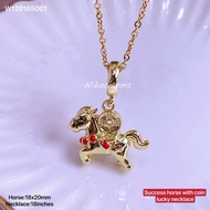 (wikacharms) Success horse with coin lucky necklace for success and abundance