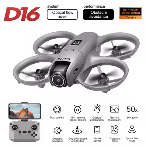 2025 D16 Mini Drone HD Camera 4K 1080P 180 ° Lens Dron Professional Obstacle Avoidance Optical Flow 
