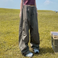 seluar cargo lelaki slim fit cargo jeans women Women's American Retro Paratrooper Overalls - Loose F