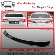 TOYOTA VIOS NCP151 2019-2021 ABS REAR TRUNK SPOILER DUCKTAIL WITH PAINT (PIANO BLACK) ABS SKIRT LIP 