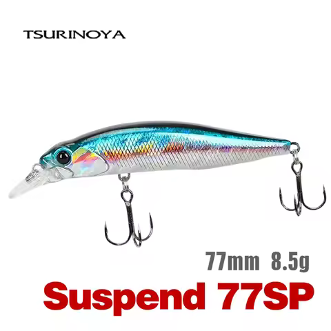 TSURINOYA 77SP Jerkbait Suspending Minnow Fishing Lure DW101 77mm 8.5g 0.7-0.9m Pike Bass Artificial