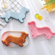 【CW】 3d Cute Dachshund Puppy Animal Shape Silicone Mold Cake Large Mousse Cake Baking Tray Easy To Demould Cake Mold Kitchen Utensils