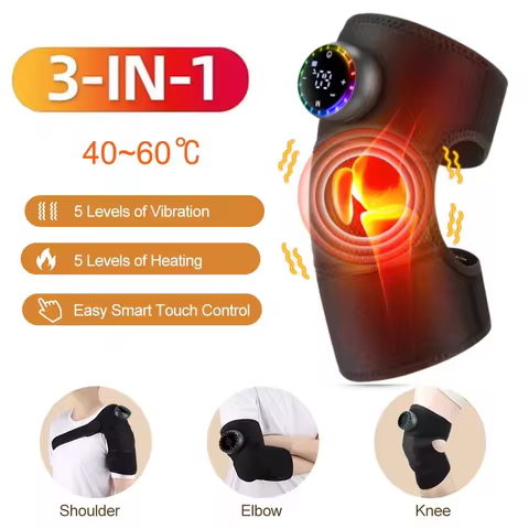 3 in 1 Cordless Heating Knee Pad Knee Shoulder Elbow Massager Adjustable Protective Strap Knee Brace