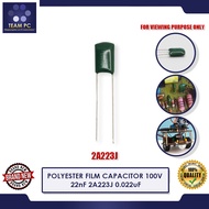 POLYESTER FILM CAPACITOR 100V 22nF 2A223J 0.022uF