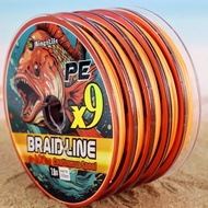 Bingolife PE X9 BraidedTALI BrightORANGE 5 Spools x 100m Without Decisions 7kg to 40.3kg Special for