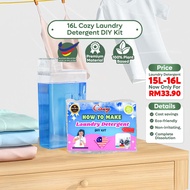 Detergent DIY KIT 16L Cozy Laundry Liquid DIY Sabun Dobi Malaysia Strong cleaning Sabun Basuh Baju W