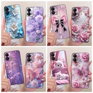 For Motorola Moto G73 Case Moto G53 Cover XT2335-2 Popular Flower Soft Black TPU Silicone Phone Case