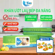 Combo of 5 Packs - Multi-Purpose Kitchen Wet Wipes - 99.9% Disinfection - Pack of 50 Large Size Piec