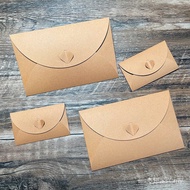 Love Heart Buckle Envelope Letter Paper Set Ancient Style Letter Kraft Paper Envelope Creative Lette