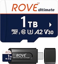 ROVE Ultimate 1TB Micro SD Card microSDXC Memory Card with USB 3.2 Type C Card Reader 160MB/s C10, U
