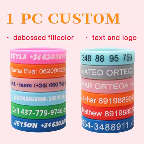 1PC Custom Silicone Bracelets SOS ID Phone Number DIY Engraved Personalized Custom Wristband Gifts C