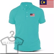 I LOVE MALAYSIA EMBROIDERY/ SULAM NATIONAL FLAG DESIGN 100% PREMIUM COTTON COLLARED SHIRT (C0DE02)