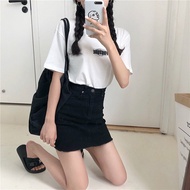 Dora Chao People s Museum port flavor retro chic high waist flash A-half skirt hundred lap slim cowb