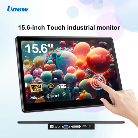 15.6 Inch Touch Monitor Display 1080P FHD 1920X1080 Suitable for Second Monitor Display Supports VGA