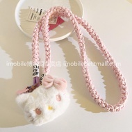 Anime Three-Dimensional Big Head Bow KT Cat Phone Case Doll Diagonal Nylon Long Rope Cute Female CCD